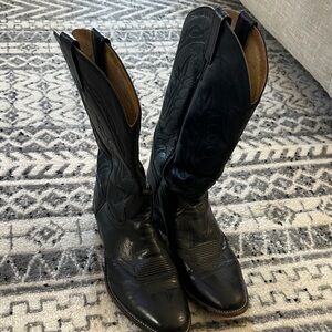 Tony Lama Dark Leather Western Boots